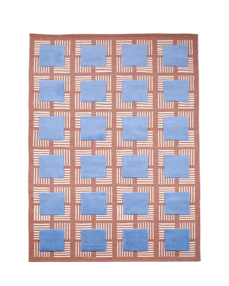 graphic textured wool rug in multi by Heal's