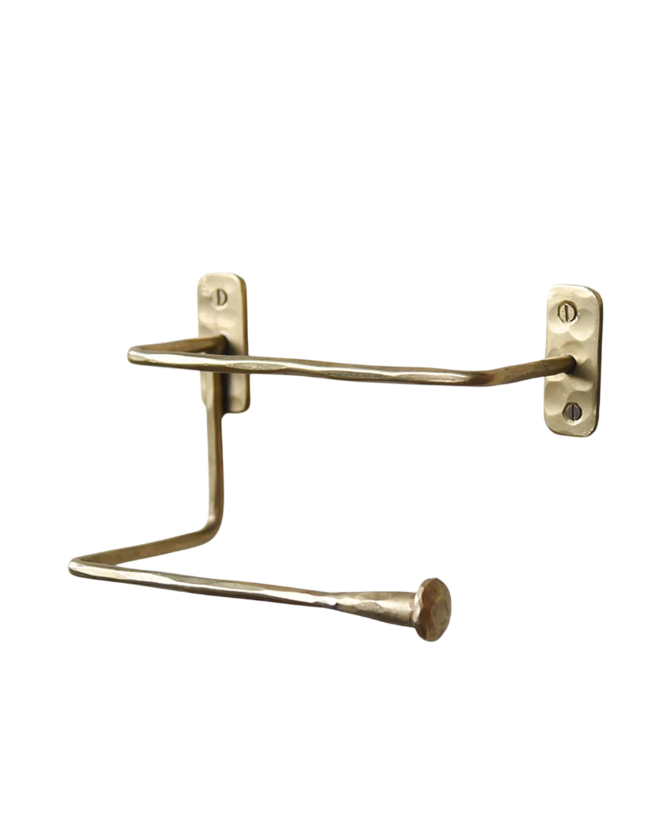 olani hammered toilet roll holder in brass by Willow & Stone