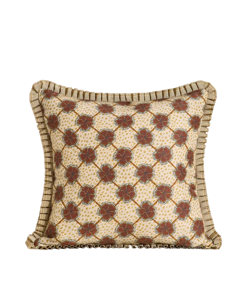 rust & cream patterned cushion