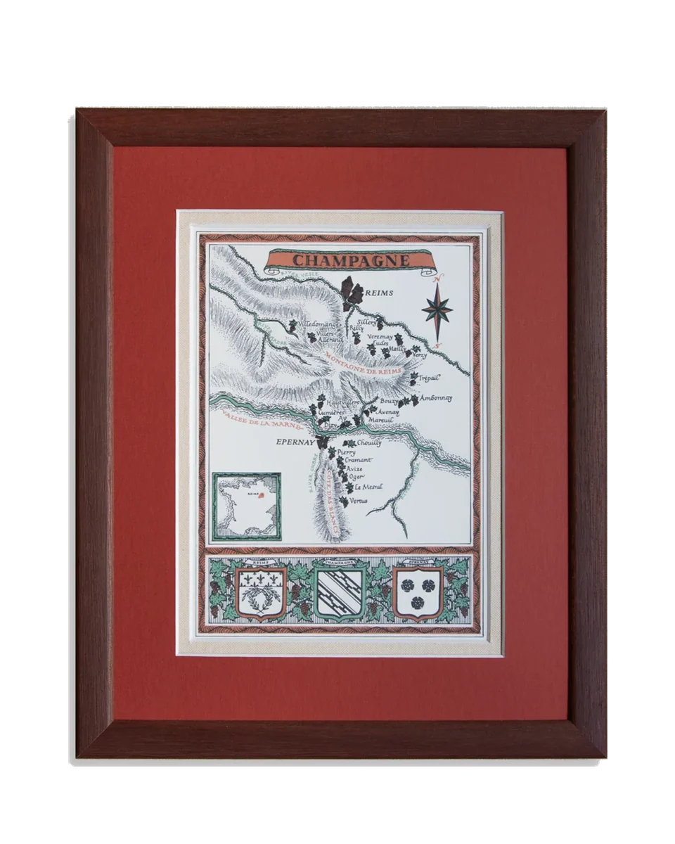 framed vintage wine print by Giddy Prints