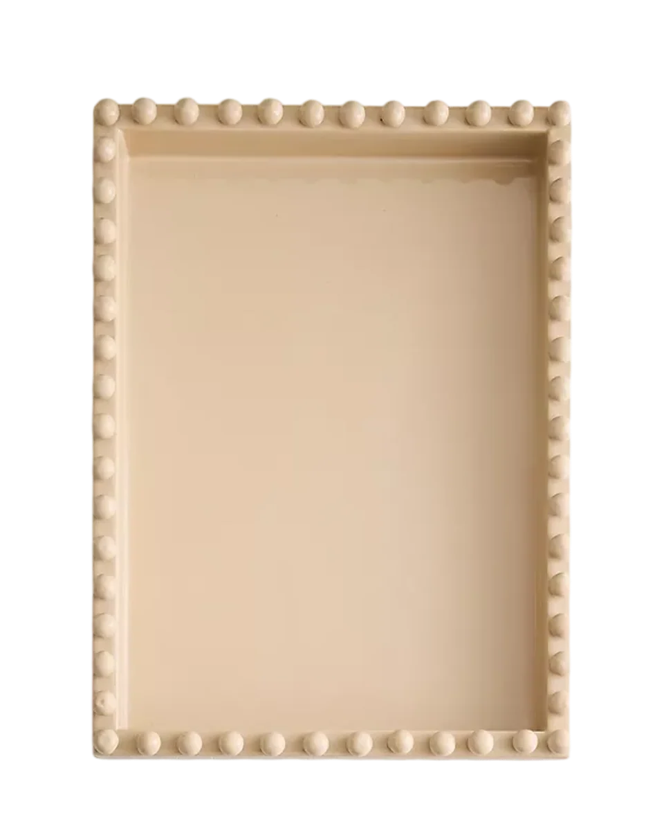 cream glazed bobbin tray by Anna + Nina