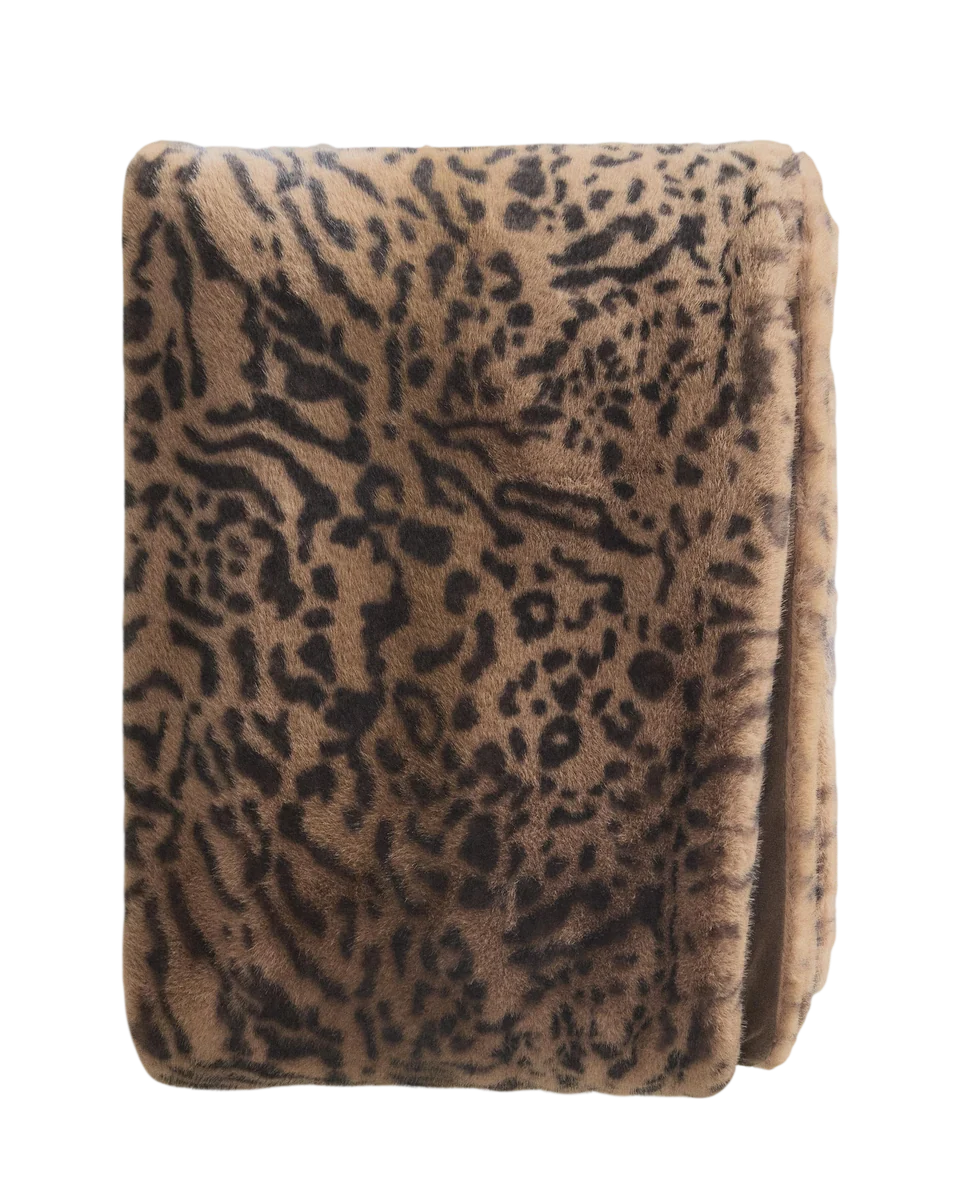 animal-print fur blanket by Zara Home