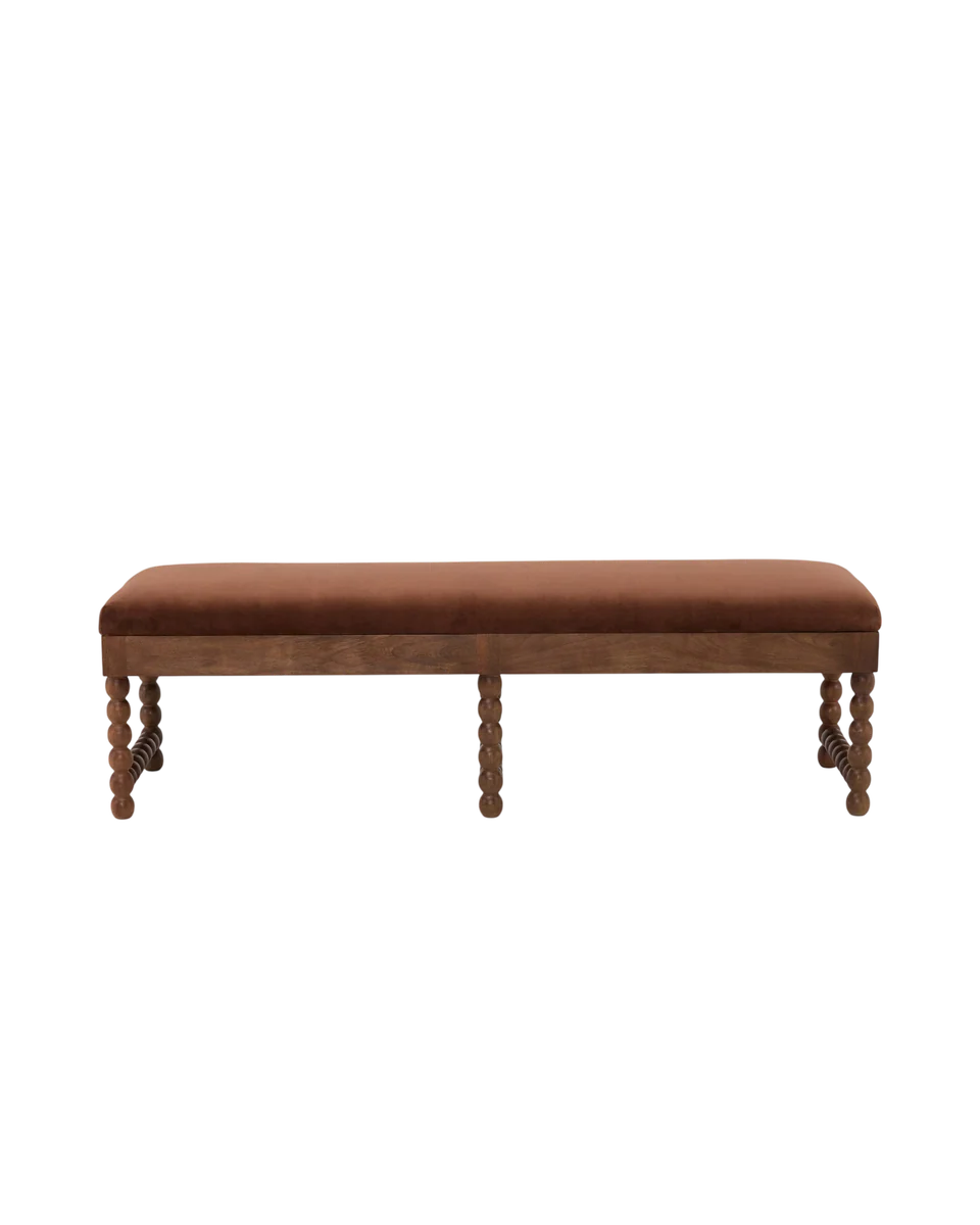 chocolate velvet bobbin bench