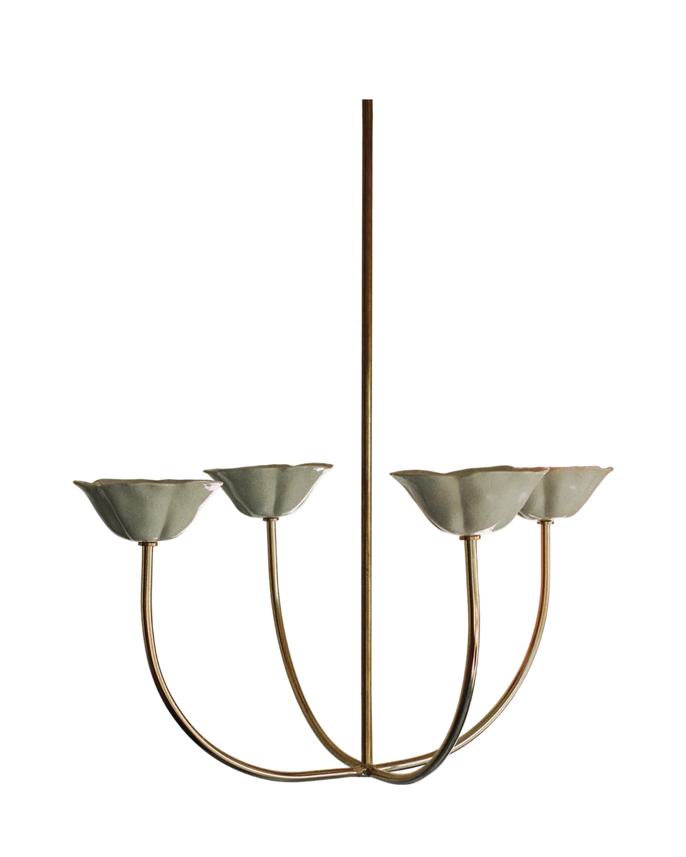 tulip brass pendant light by Huey
