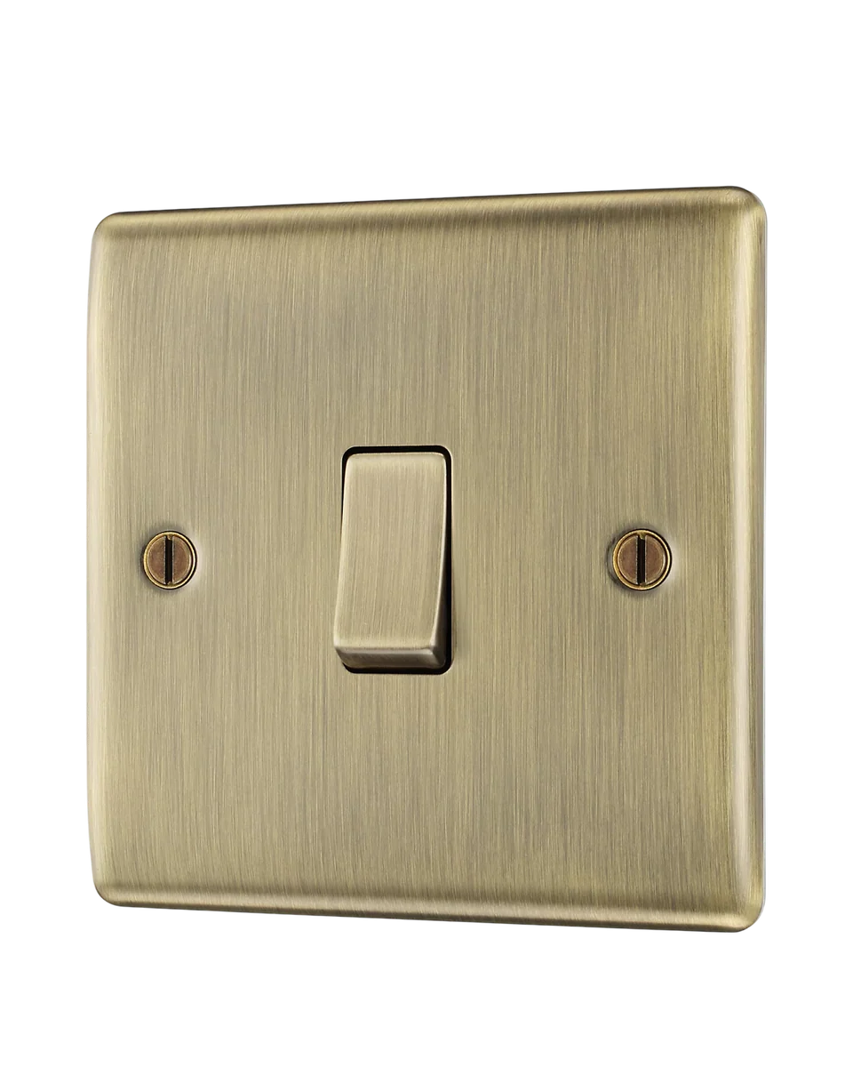 matt brass effect light switch in yellow by BG