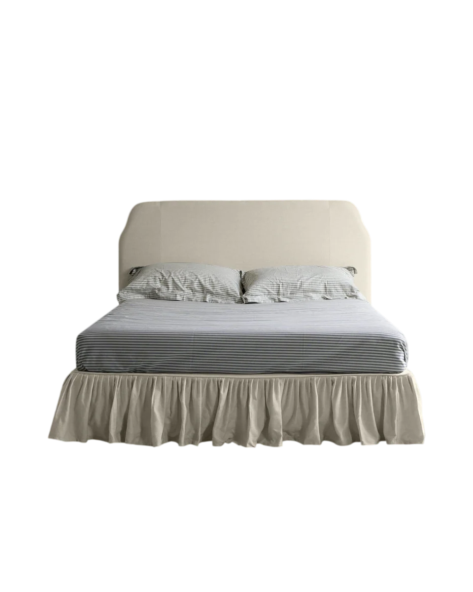 linen bed with ruffled valance by NiX by Nicola Harding
