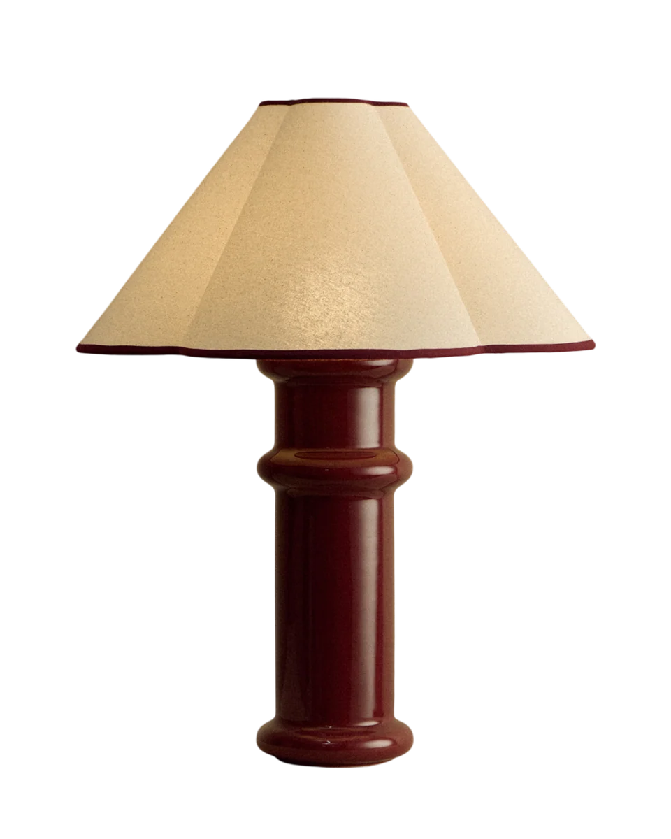 ceramic red table lamp by Tala