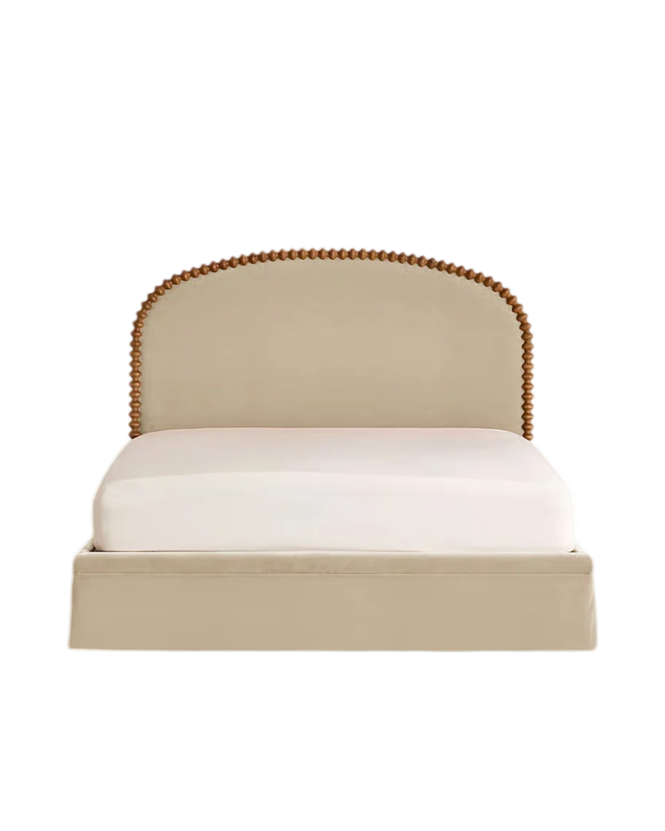 bobin edge velvet bed in oyster by Soho Home, view 2