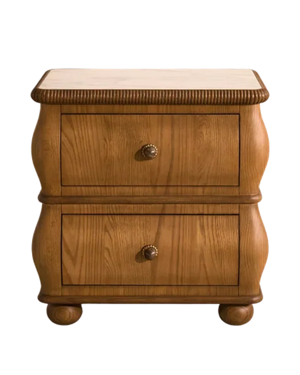 Curved Marble Top Bedside Drawers by Soho Home
