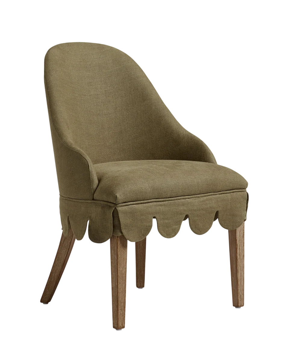 scalloped linen dining chair by OKA