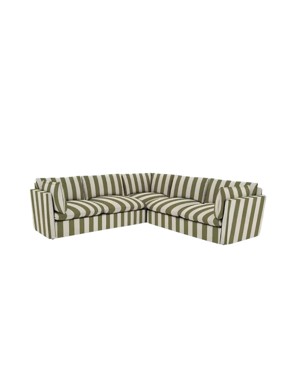 Cocobella Grand 5 Seater Corner Sofa in spring green stripe by John Lewis