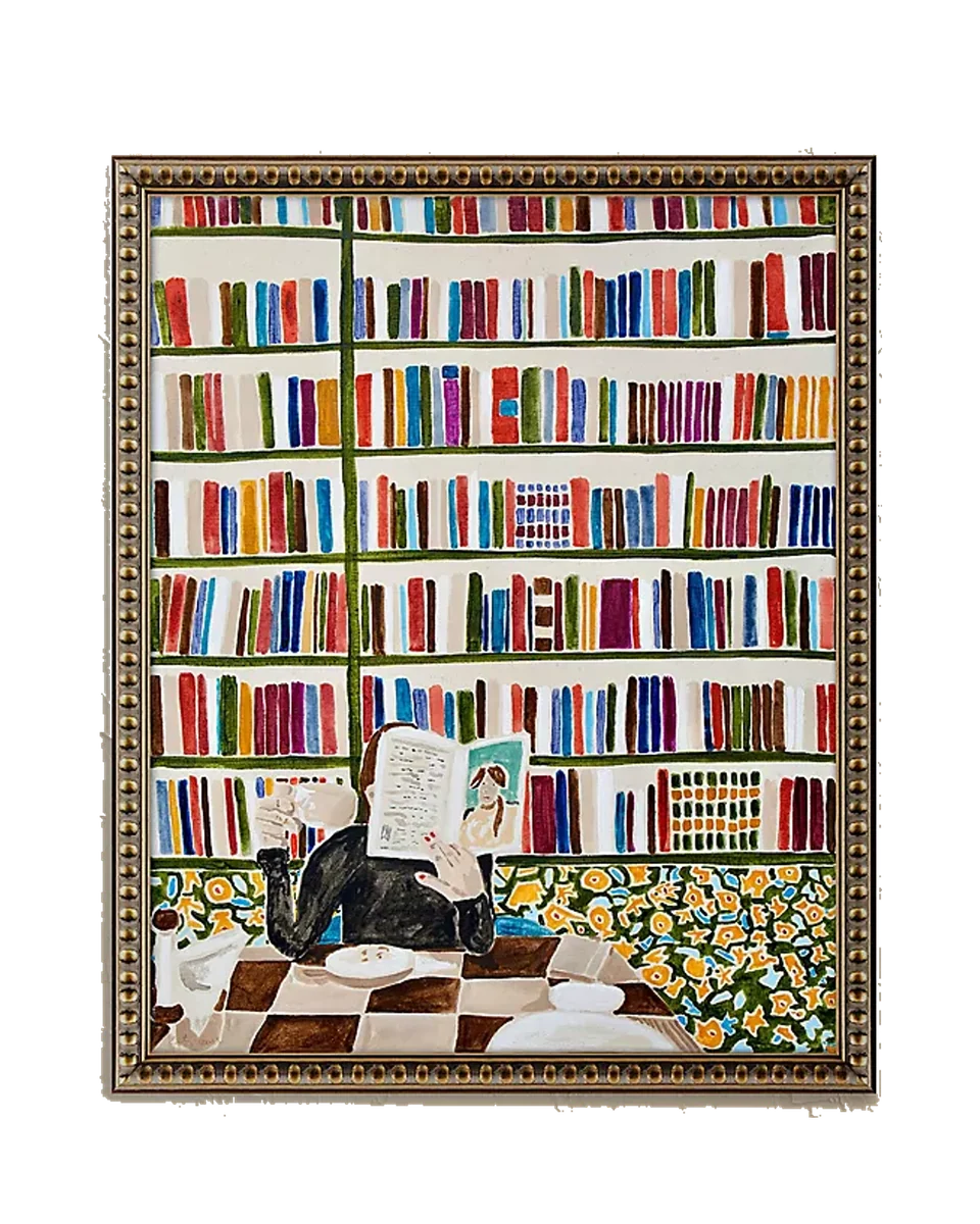 bookcase reading print by Artfully Walls