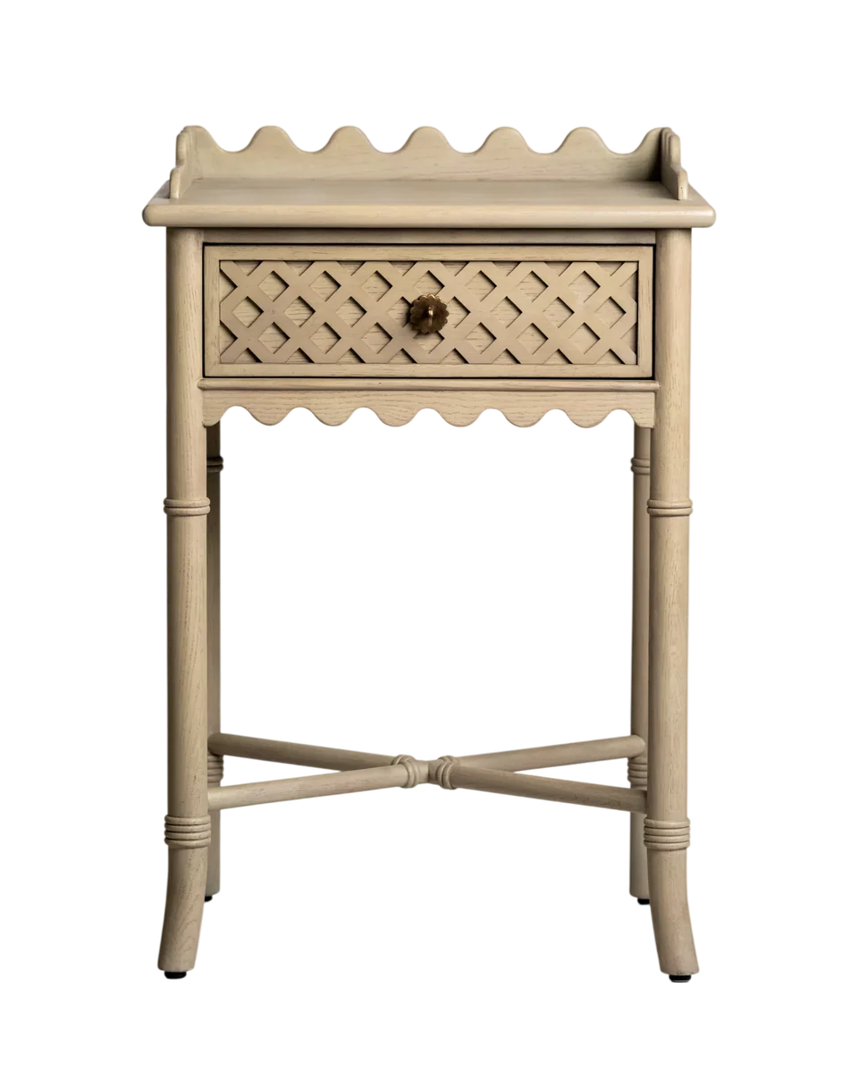 trellis detail bedside table
