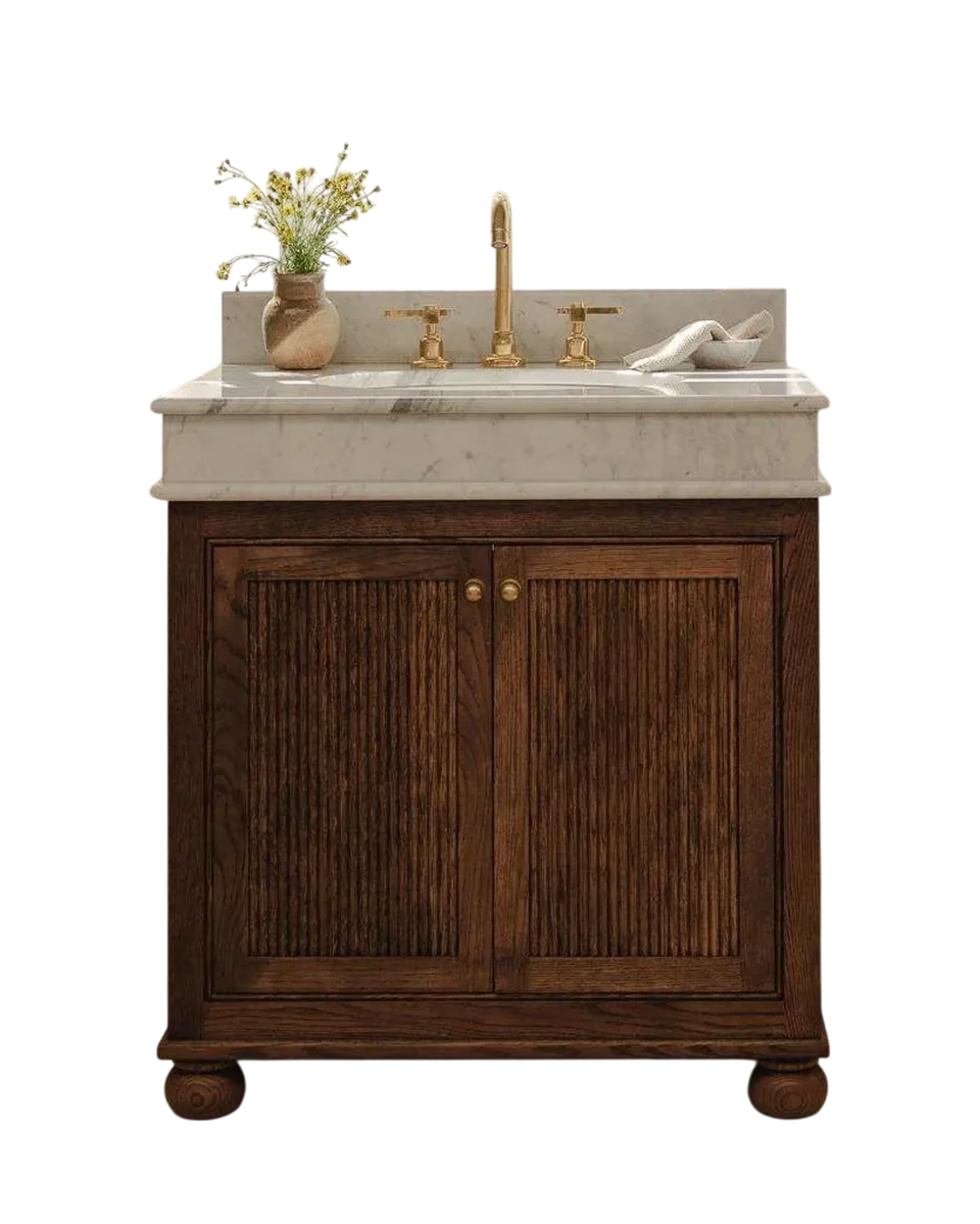 oak single reeded cupboard vanity by Parker Howley