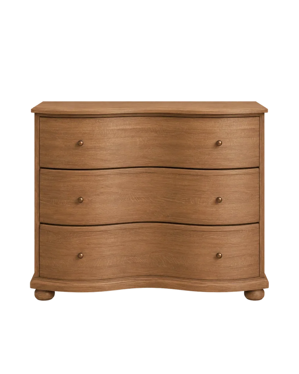 Waved Solid Wood Chest Of Drawers by Rowen and Wren