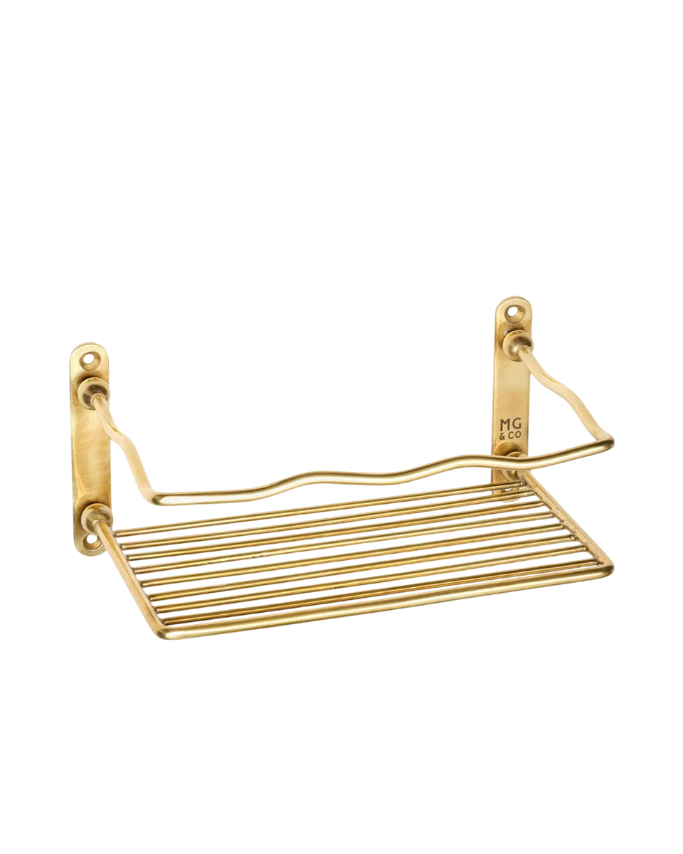 brass shower caddy shelf by MG&Co