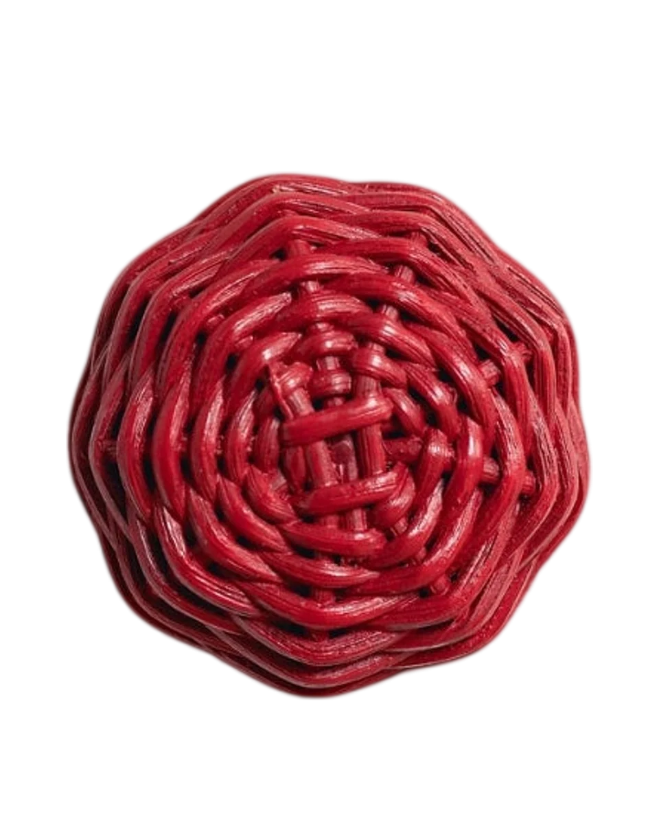 willow rattan knob, small red by Hastshilp