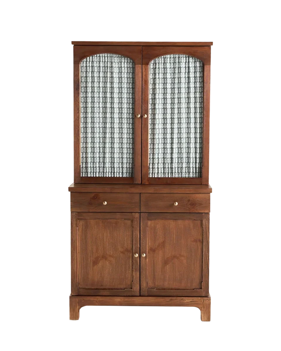 pine and glass french dresser by Anthropologie