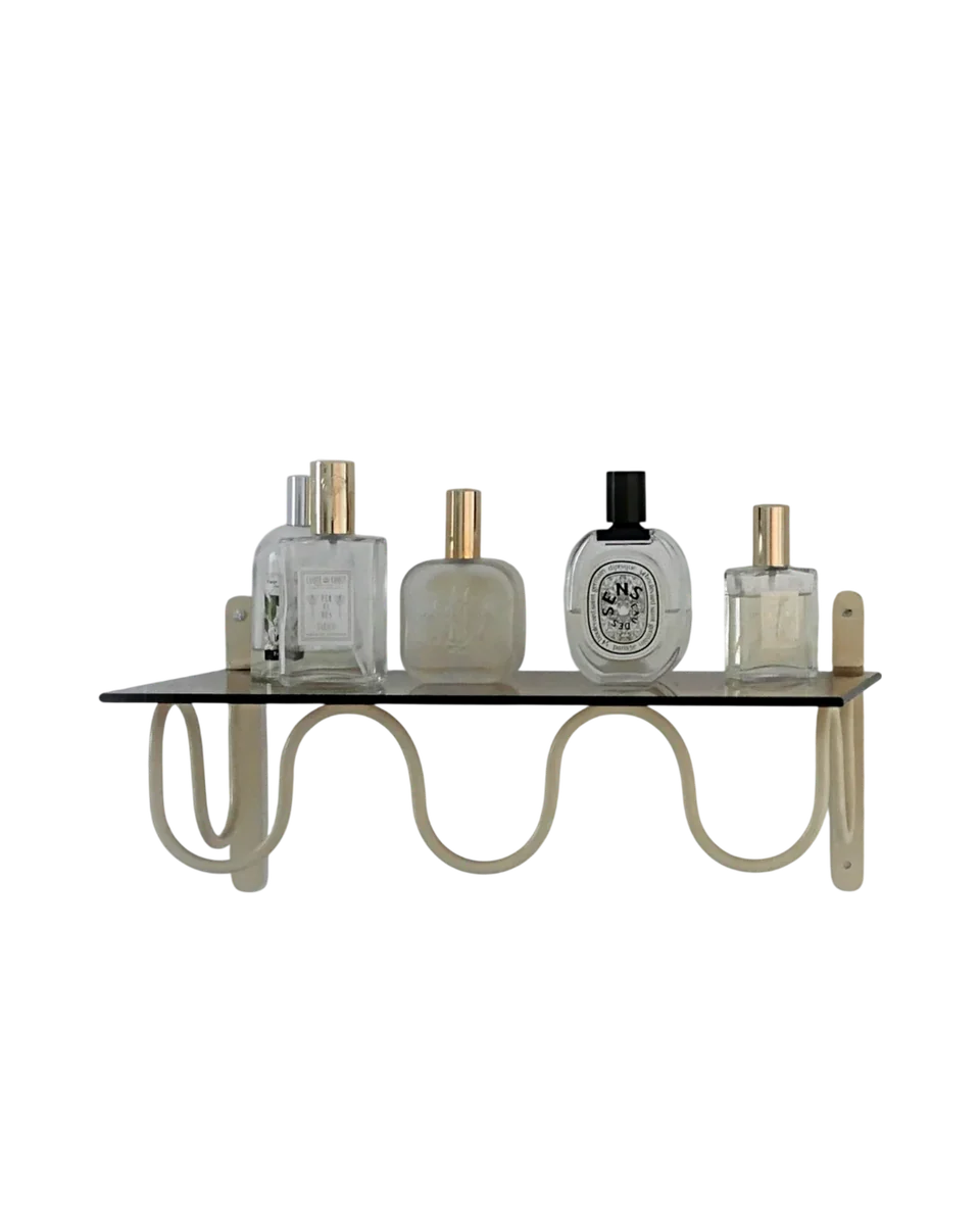smoked glass wiggle shelf by Honoré