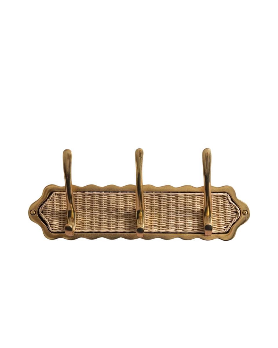 rattan scalloped 3  coat hook by Hastshilp
