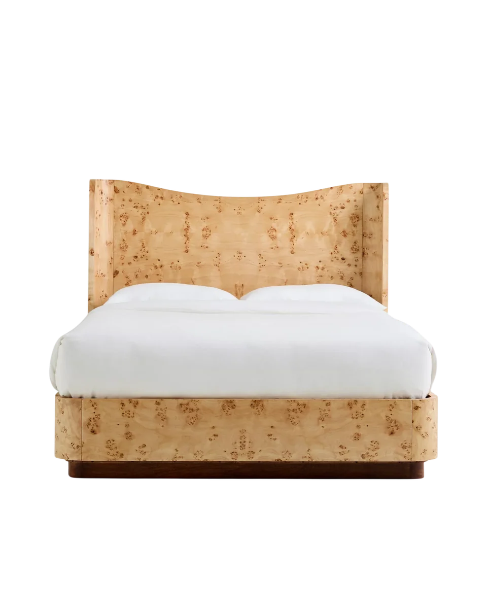 king size burl wood bed