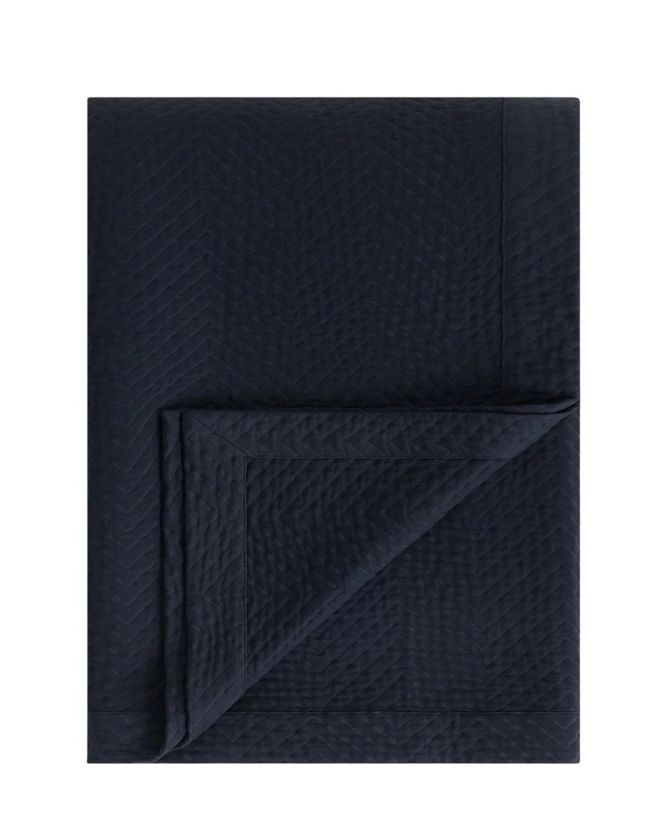 organic cotton herringbone bedspread by Rise & Fall