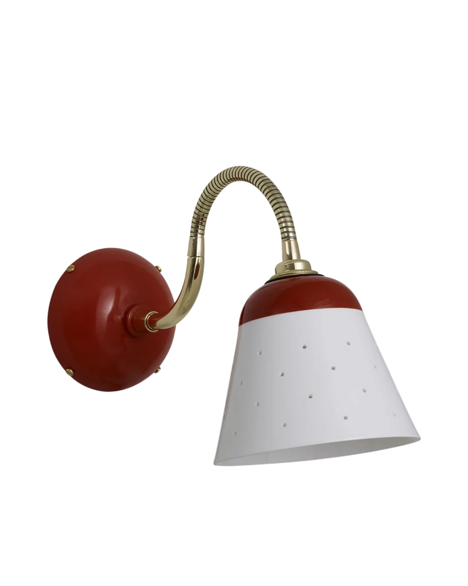 pierced bone china wall light in coral by Original BTC