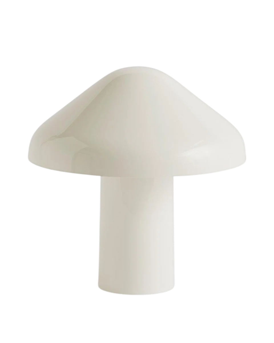 white glass wireless lamp by Hay
