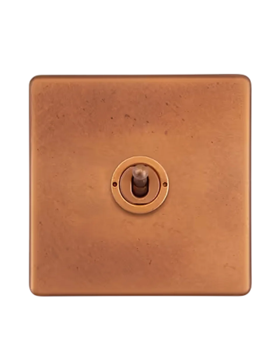 period-style single toggle light switch in copper by The Soho Lighting Company