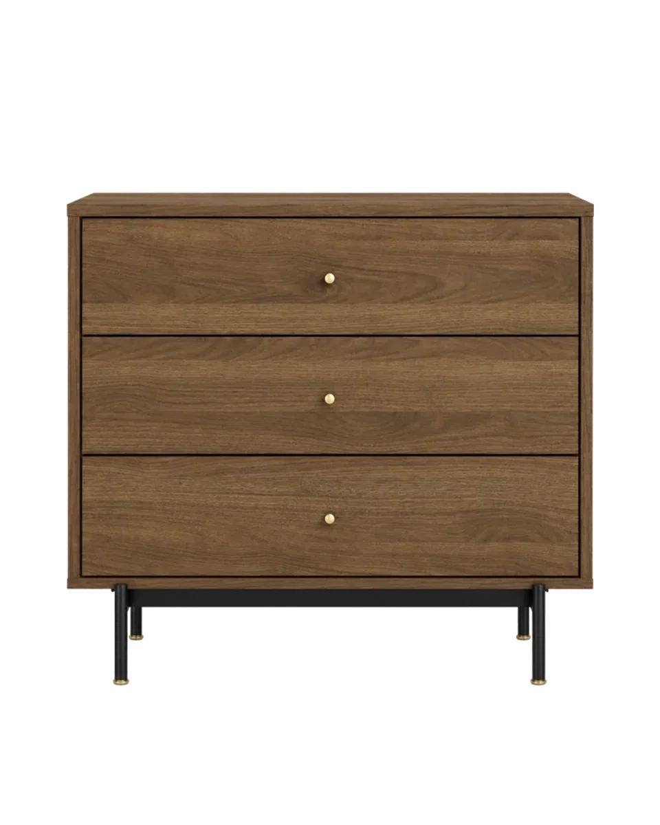 dark wood veneer chest of drawers by IKEA