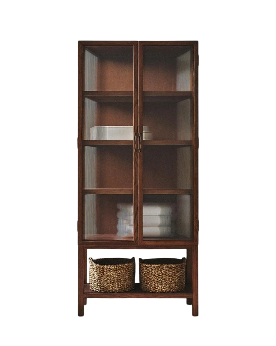 ash wood & glass display cabinet by Zara Home