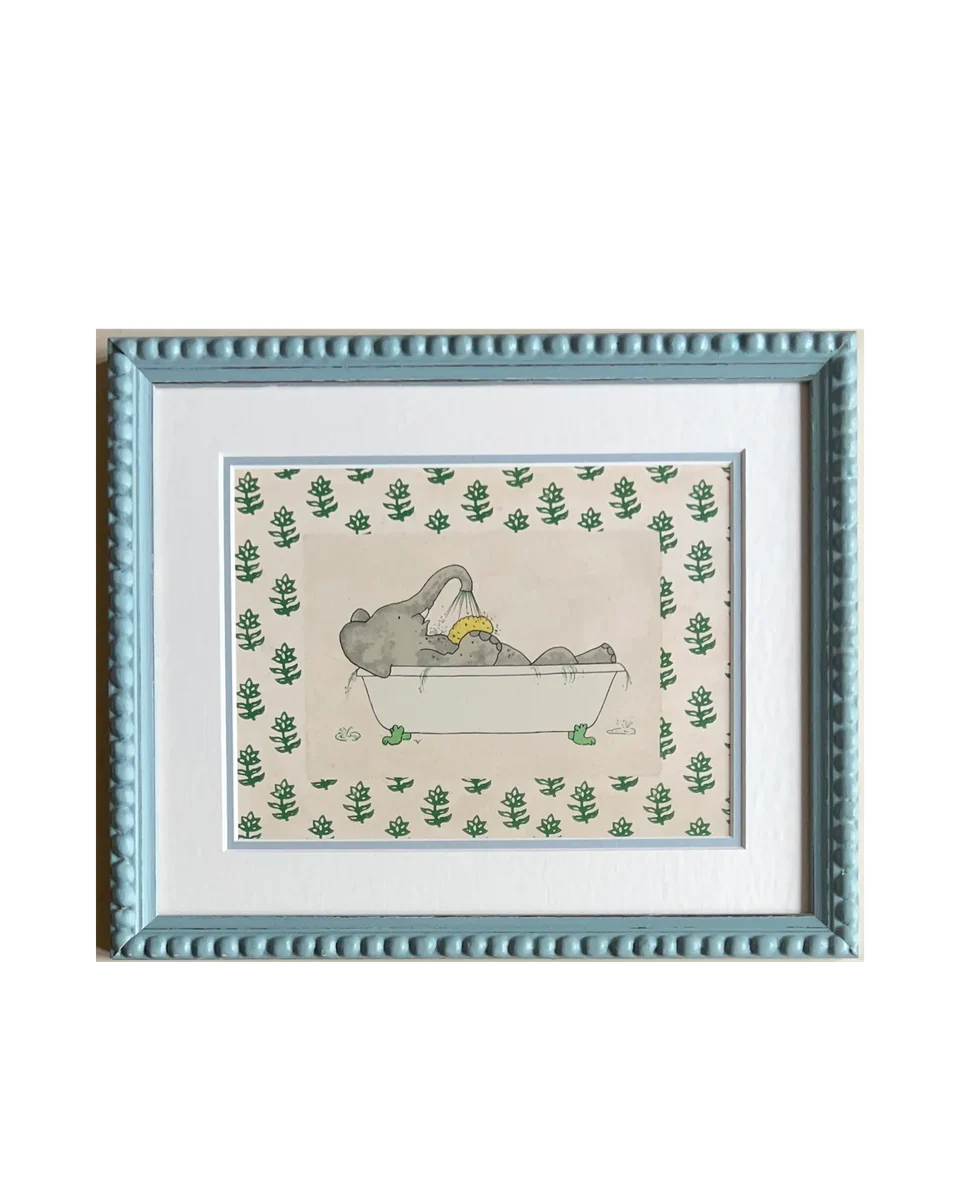 babar in the bath framed print by Petri Prints, view 4