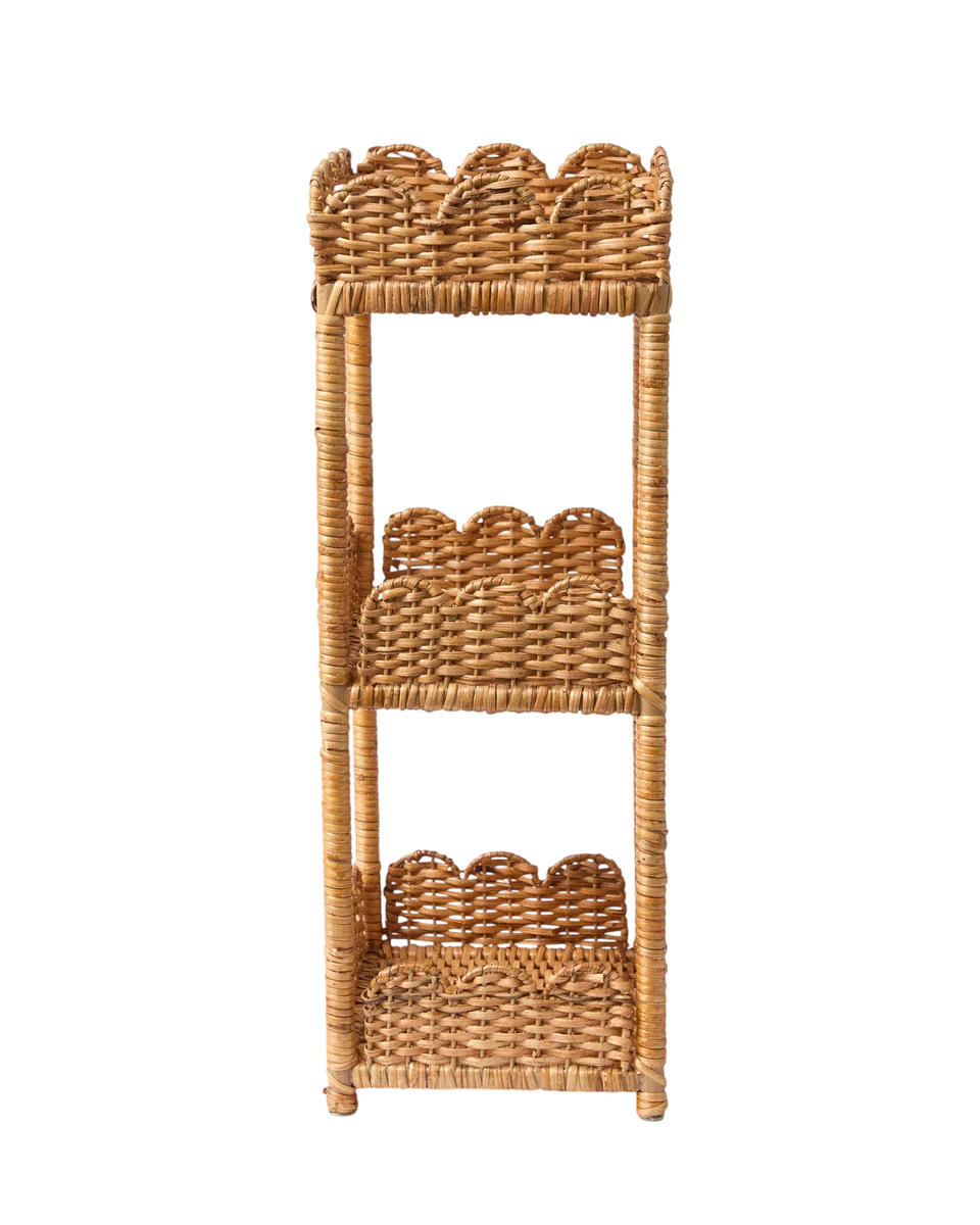 scalloped rattan storage by Mrs. Alice
