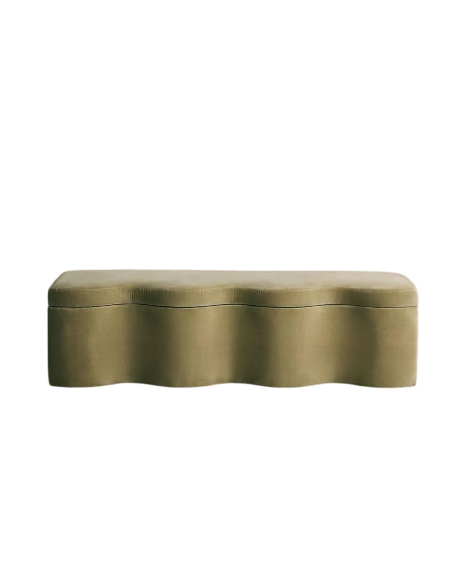 velvet wave storage bench by Soho Home