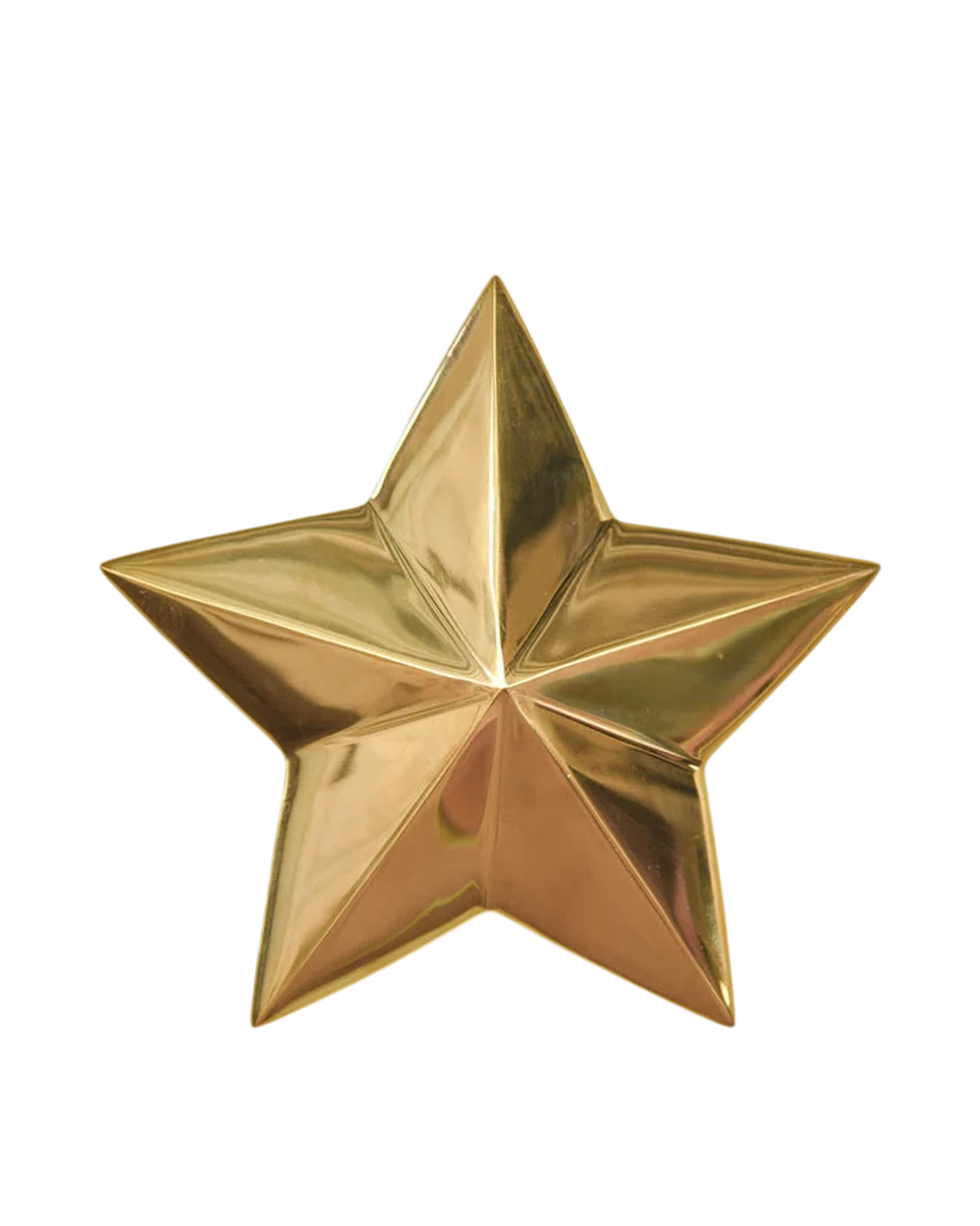 solid brass star door knocker in brass by Willow & Stone, view 2
