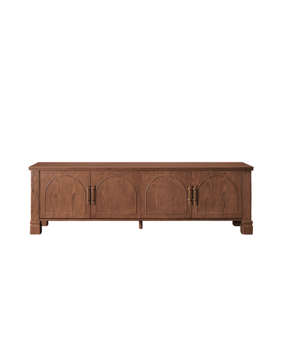 oak veneer tv stand by Castlery