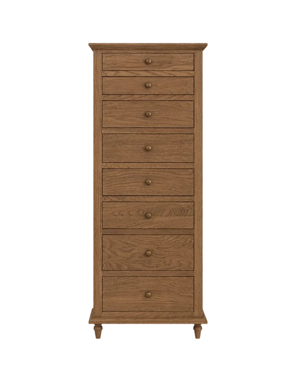 solid wood tall boy drawers by Rowen and Wren