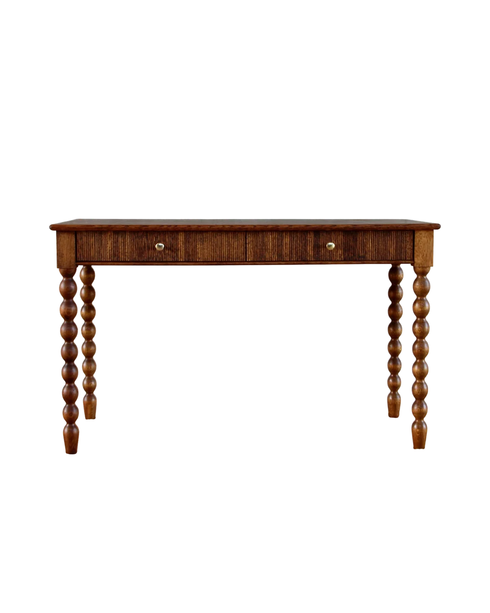 oak bobbin desk, view 3