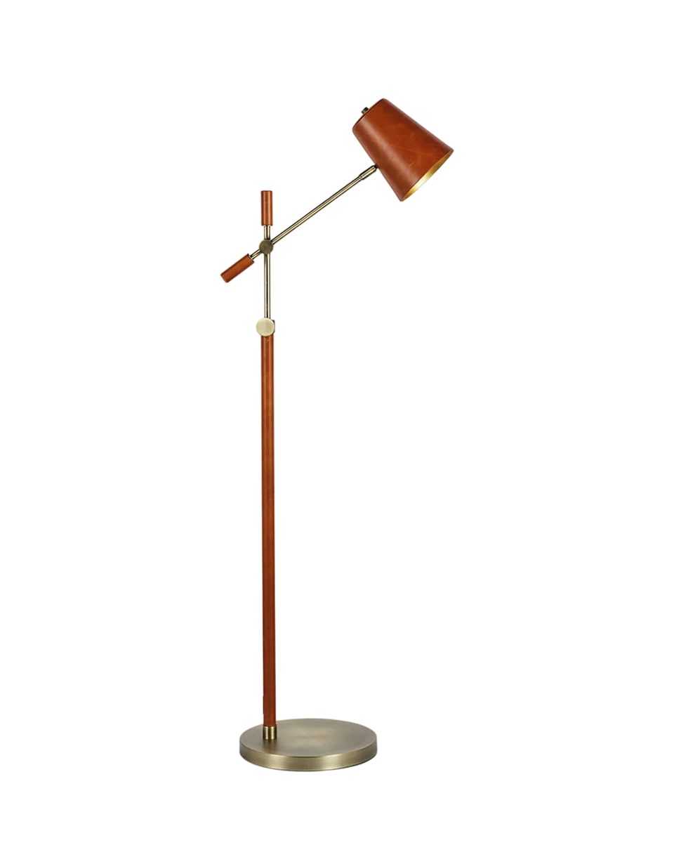 terracotta leather floor lamp by Heal's