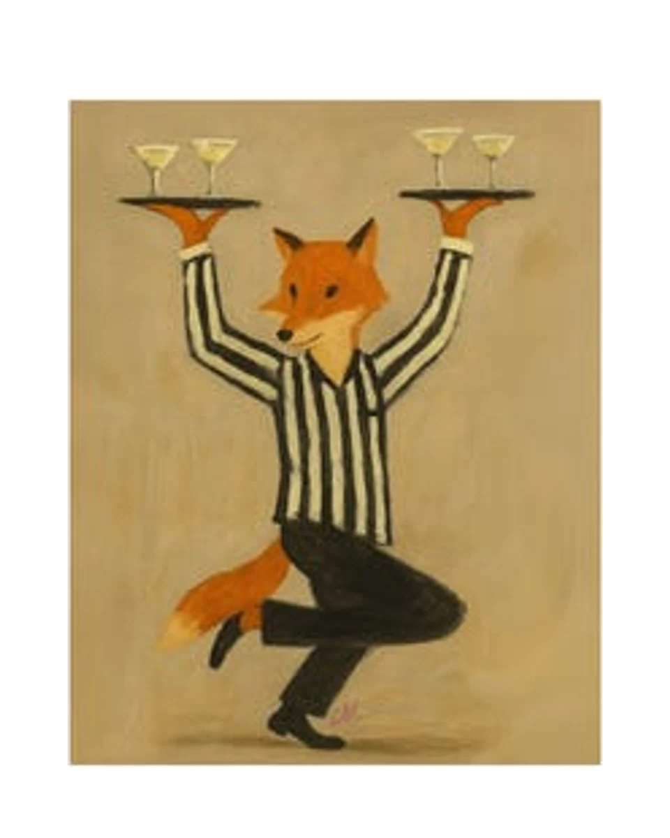 fox cocktail waiter print by Southern Hue Prints