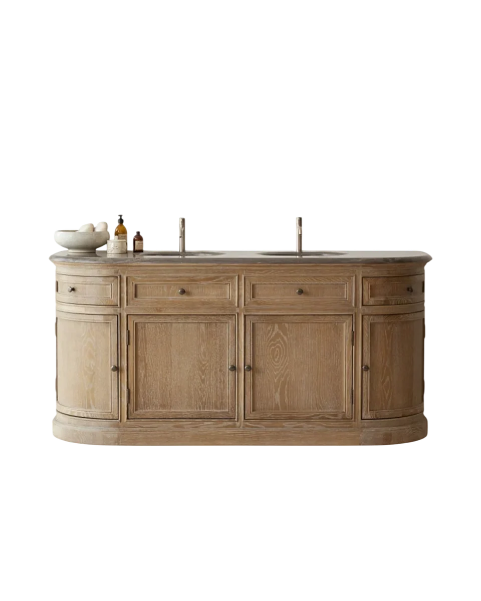 solid oak double vanity unit