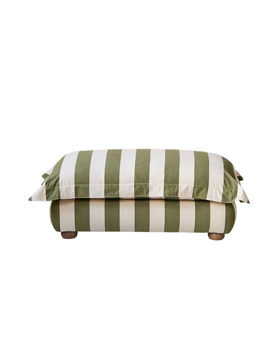 upholstered footstool in multi by Rose & Grey