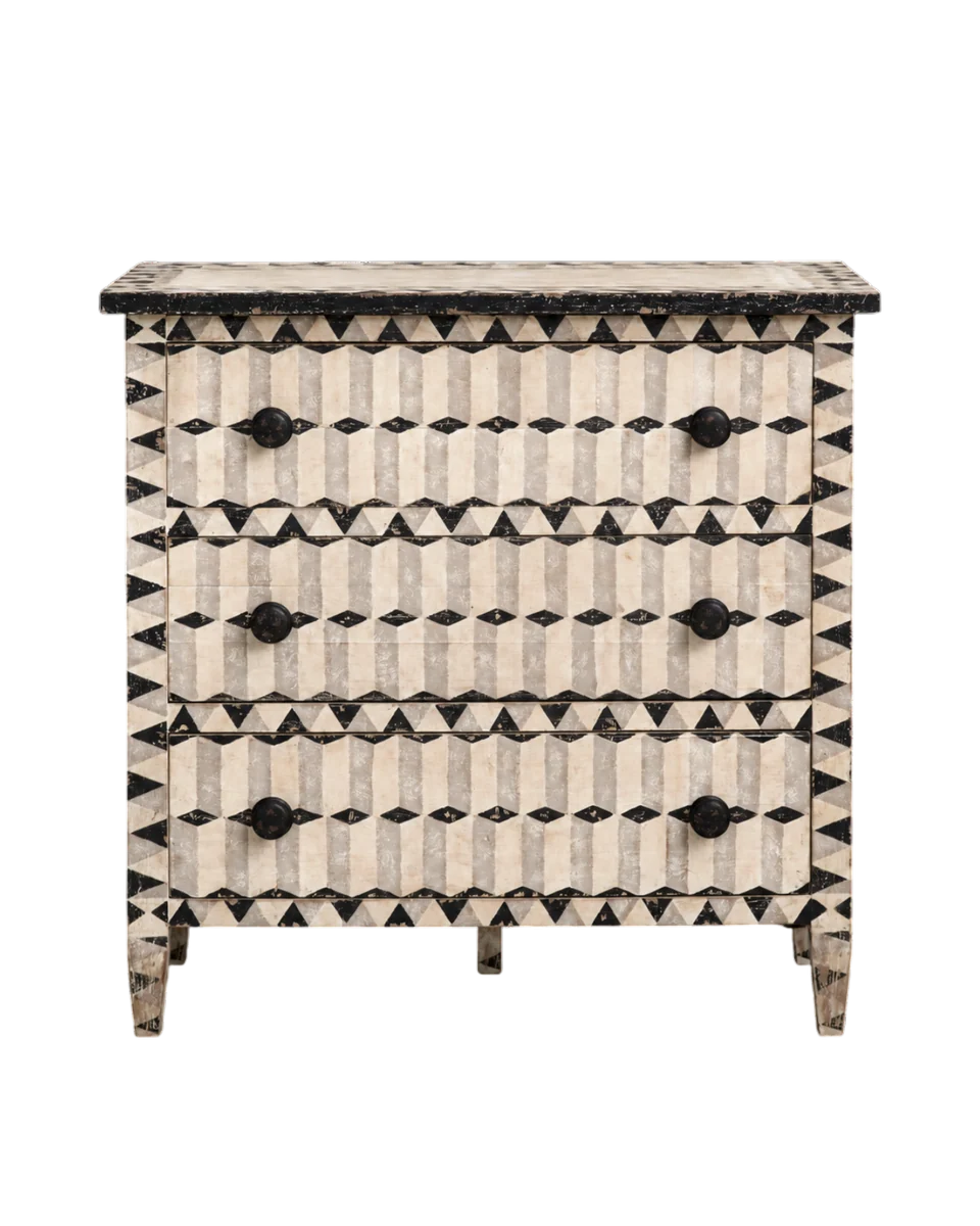 geometric detailed chest of drawers by Andrew Martin