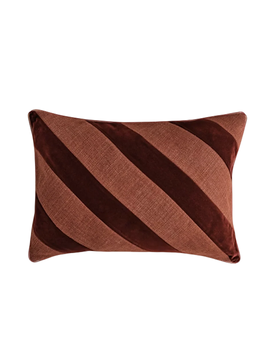 linen canvas and velvet cushion by Sezane