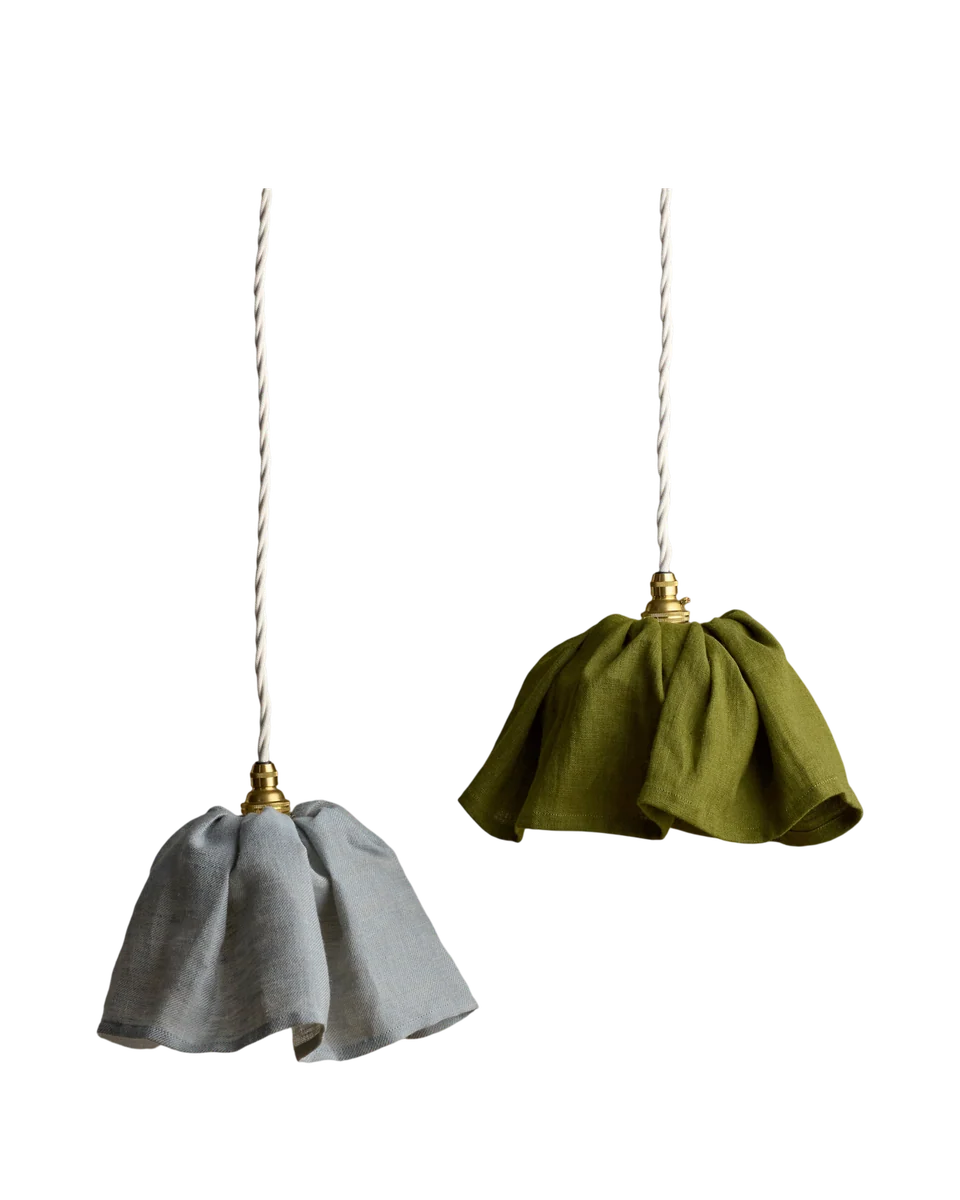 soft gathered linen lampshade