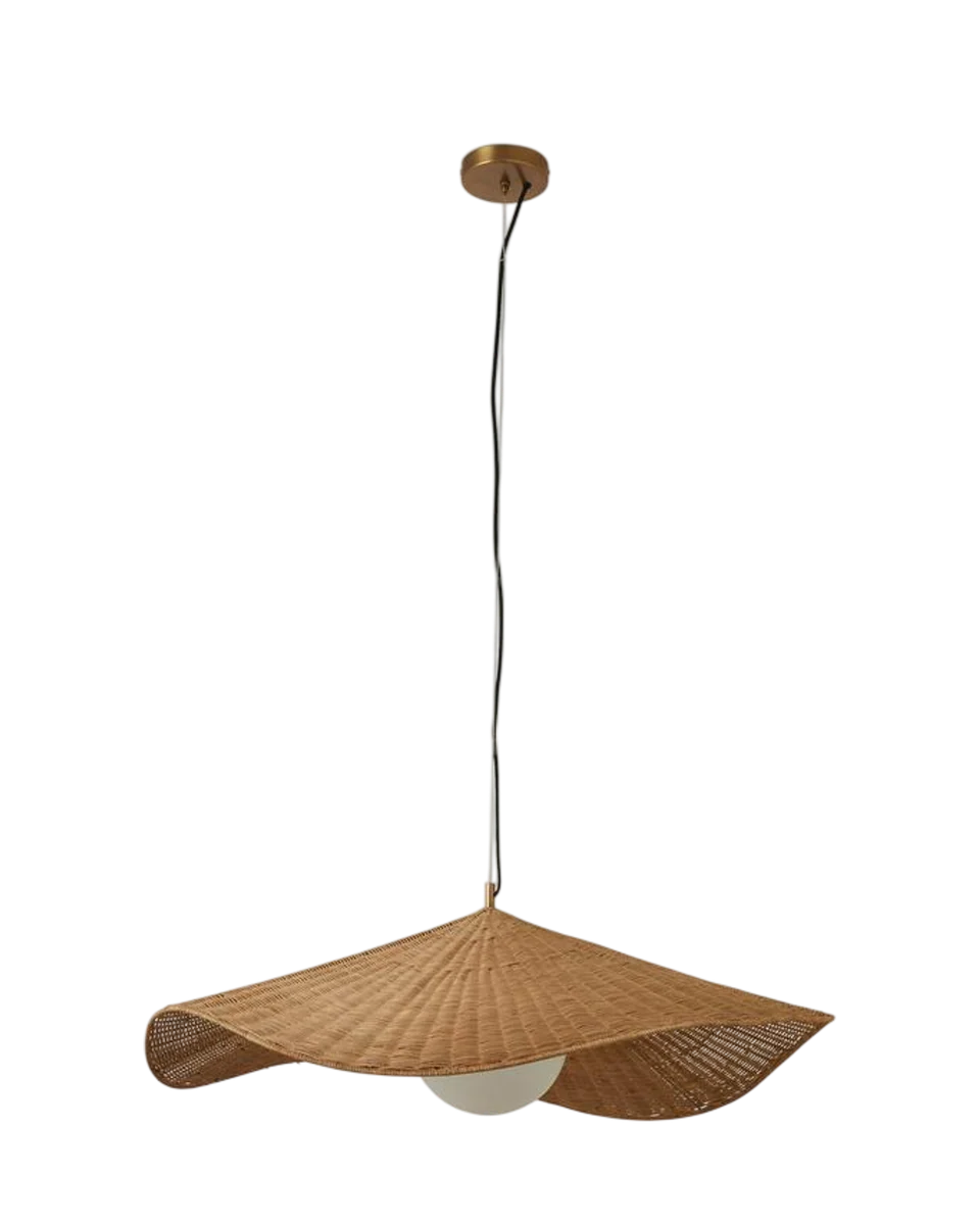 woven bamboo pendant light in cream by MADE