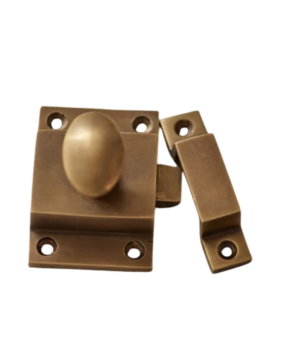 brass cabinet latch by Rowen and Wren, view 2