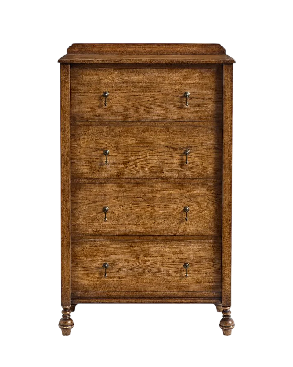 vintage inspired tall chest in brown by Pottery Barn