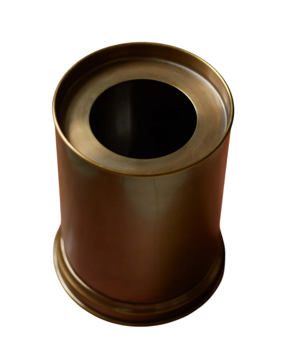 brass wastepaper bin by Rowen & Wren