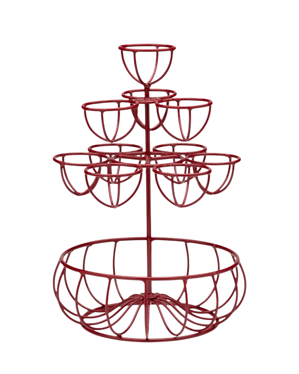 red metal egg stand by Anna + Nina